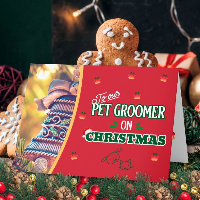 Tarjeta Mascota Groomer sobre Navidades vigila vacaciones  (Subido por el creador)