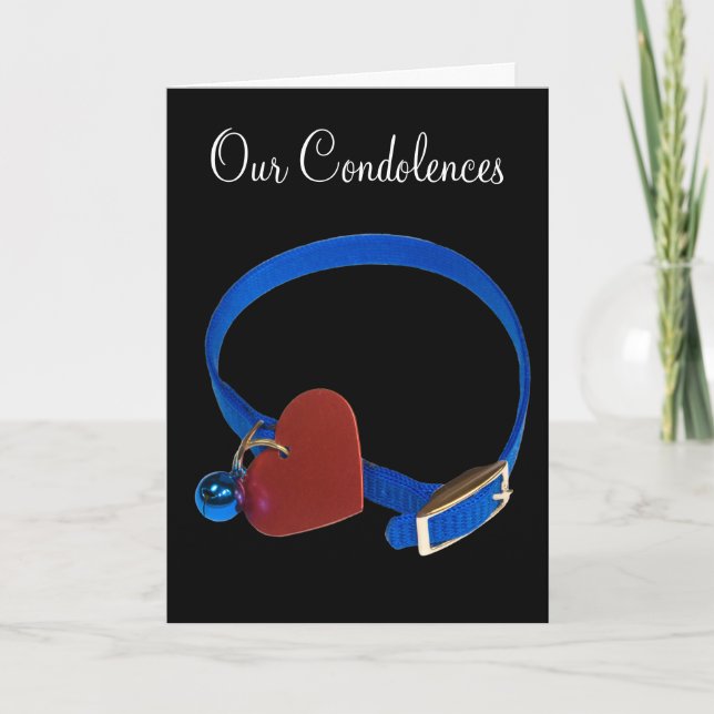 Tarjeta Mascota Loss Sympathy Blue Collar Red Heart Templa (Anverso)