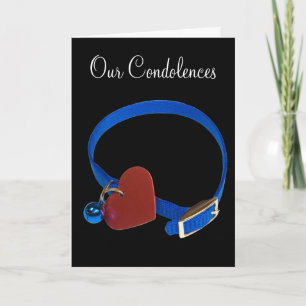 Tarjeta Mascota Loss Sympathy Blue Collar Red Heart Templa