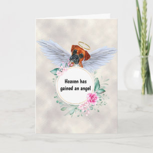 Tarjeta Mascota memorial Boxer poema de las alas de ángel 