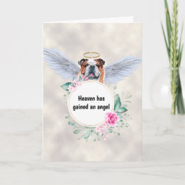 Tarjeta Mascota memorial bulldog inglés alas ángel poema