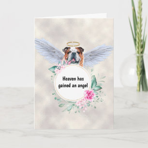 Tarjeta Mascota memorial bulldog inglés alas ángel poema