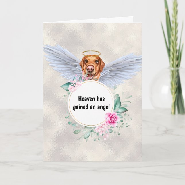 Tarjeta Mascota memorial Labrador poema de las alas de los (Anverso)