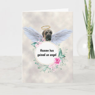 Tarjeta Mascota memorial poema de alitas de perro de masti