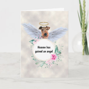 Tarjeta Mascota memorial Poema de las alas de ángel de per