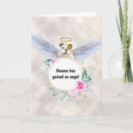 Tarjeta Mascota perdida bulldog inglés alas ángel poema