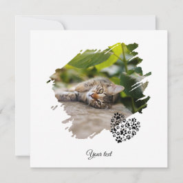 Tarjeta Mascota Perro Gato Pata Foto Personalizada Día de 