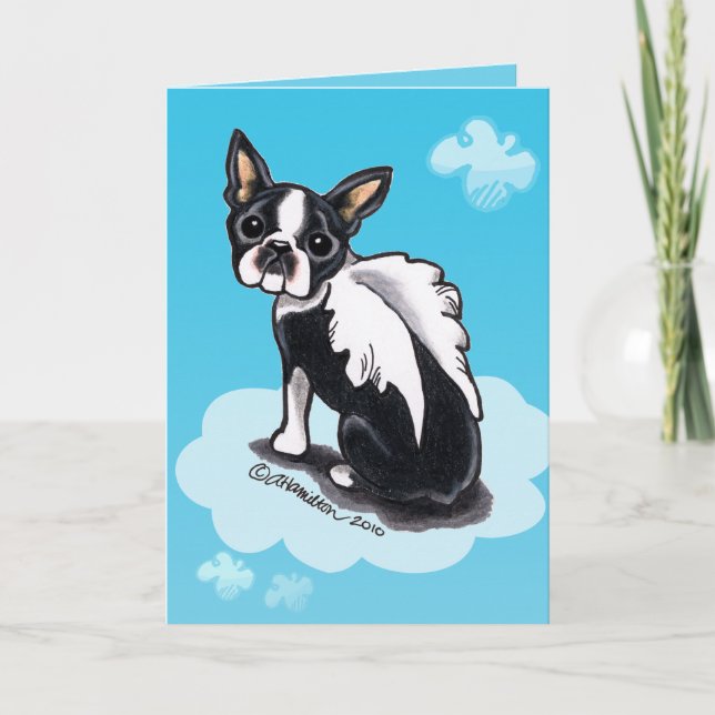 Tarjeta Mascota pierde Boston Terrier (Anverso)