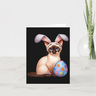 Tarjeta Mascotas de gatos siameses de Pascua conejos conej