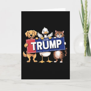 Tarjeta Mascotas de pato de gato perro para Trump