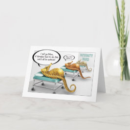 Tarjeta masculina de caballitos de mar para embara