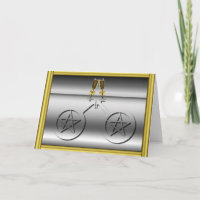 Tarjeta masculina gay del compromiso de Wiccan de