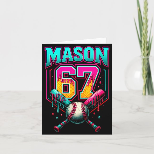Tarjeta Mason 67 Funny Ice Cream Drip Baseball Ice Cream D (Anverso)