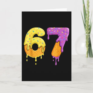 Tarjeta Mason 67 Helado Goteo Meme Seis Siete Divertido 