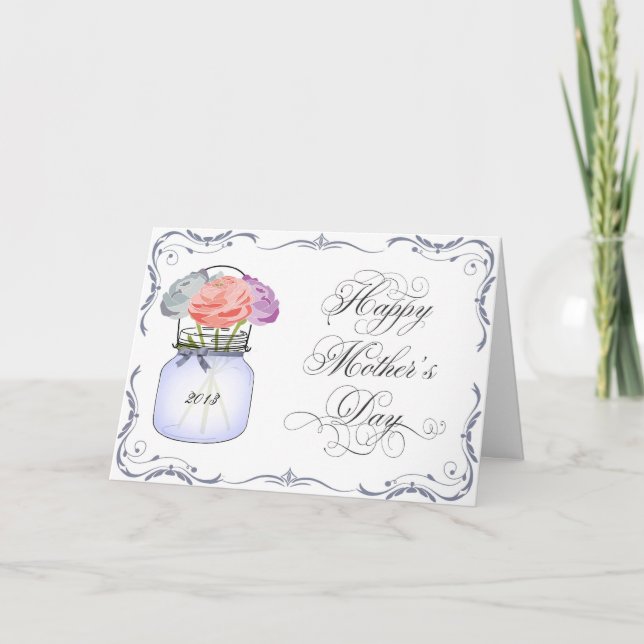 Tarjeta Mason Jar Mother's Day Card (Anverso)
