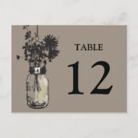 Tarjeta Mason Jar & Wildflower Table