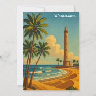 Tarjeta Maspalomas Meloneras Playa Gran Canaria Vintage