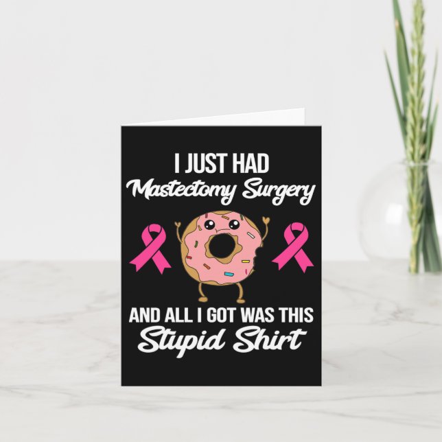Tarjeta Mastectomía Cirugía Meme Diversión Cáncer de Mama (Anverso)