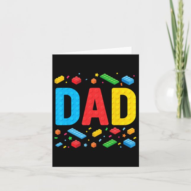 Tarjeta Master Builder Building Bricks Blocks Family Fathe (Anverso)