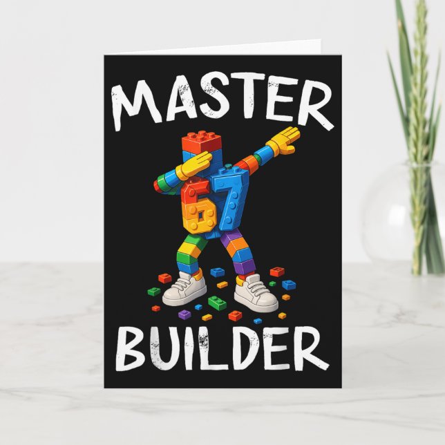 Tarjeta Master Builder Dabbing 67 Meme Building Blocks Bri (Anverso)