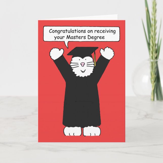 Tarjeta Máster Grado Felicitaciones Cat Lover (Anverso)