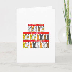 Tarjeta Máster Grado Felicitaciones Personalizados Gatos