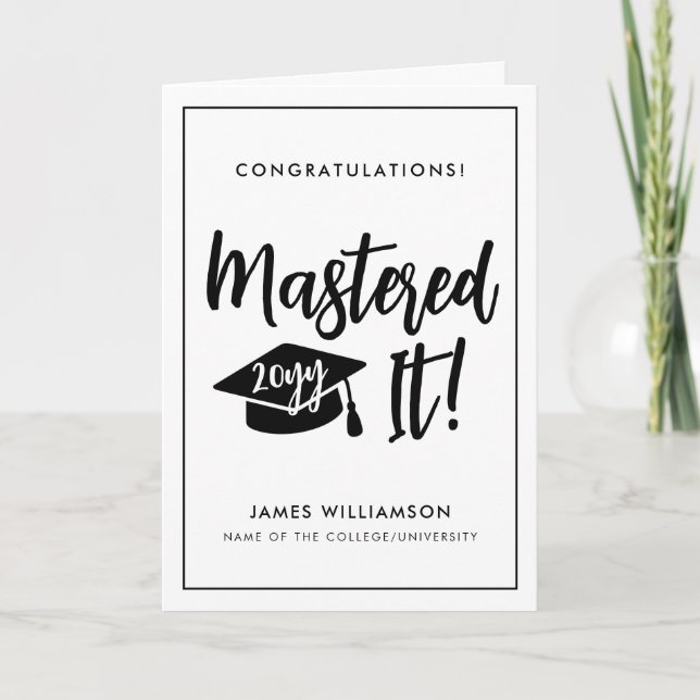 Tarjeta Máster personalizado de graduación (Anverso)