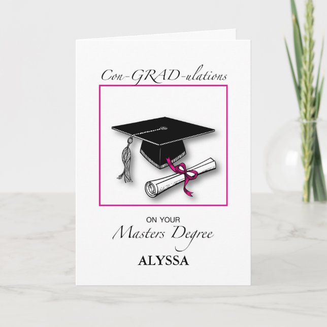 Tarjeta Masters conocido de encargo, rosa de la graduación (Anverso)