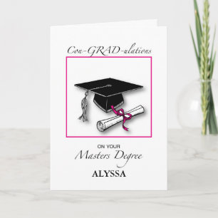 Tarjeta Masters conocido de encargo, rosa de la graduación