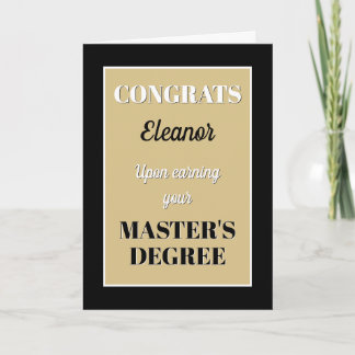 Tarjeta Master's Degree! Personalized graduation