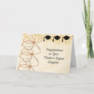 Tarjeta Master's Grree para hija con oro Rosa