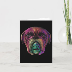 Tarjeta Mastiff Dog Colorous Watercolorido Tattoo Style