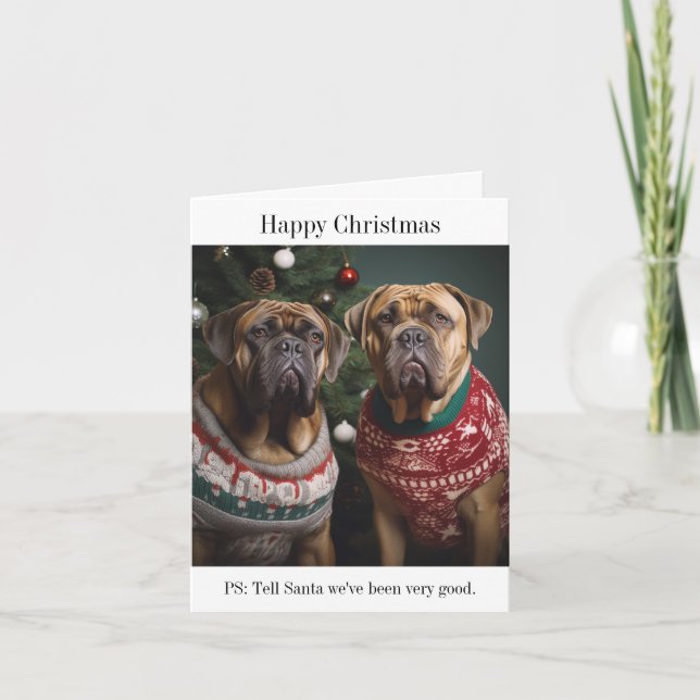 Tarjeta Mastiff Dogs Navidades Jumpers (Anverso)