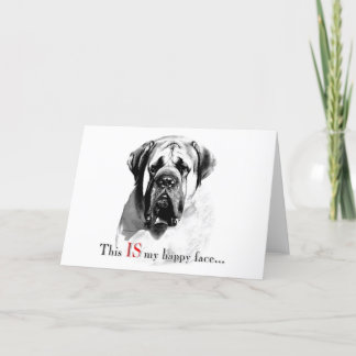 Tarjeta Mastiff Happy Face Card