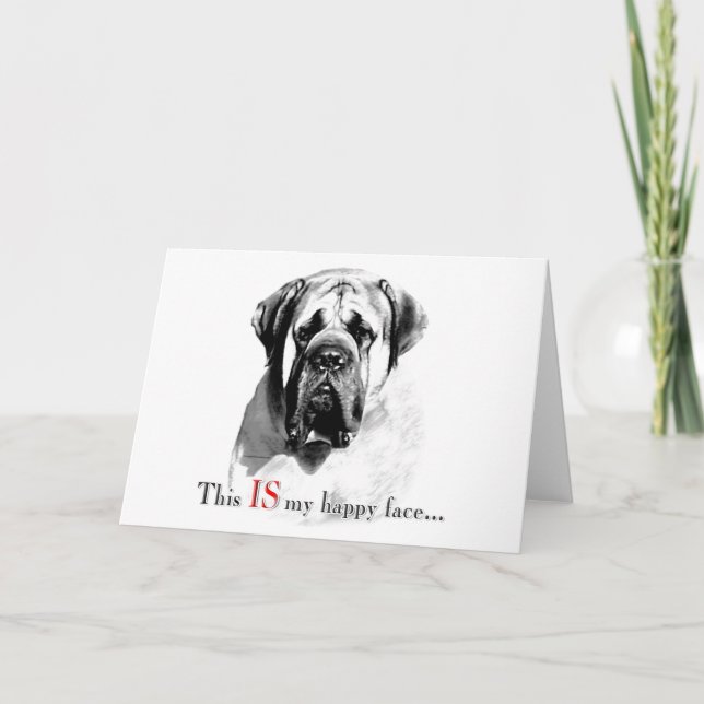 Tarjeta Mastiff Happy Face Card (Anverso)