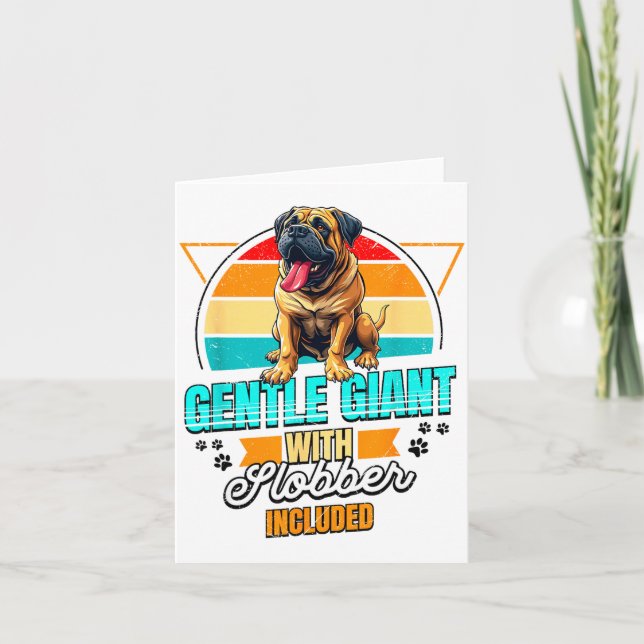 Tarjeta Mastiff Lover Funny Mastiff Dog Retro  (Anverso)