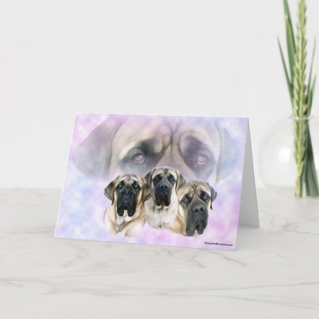 Tarjeta Mastiff Ojos de Amor (Anverso)