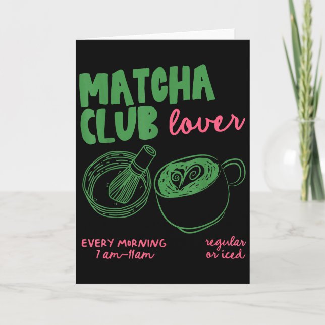 Tarjeta Matcha Club Latte de Matcha de Té Verde Regular o  (Anverso)