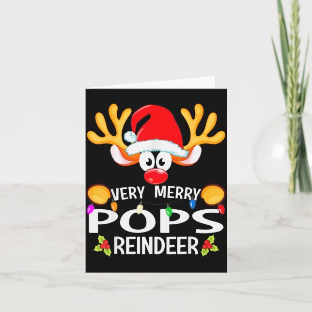Tarjeta Matching Christmas Very Merry Ps Reindeer  (Anverso)
