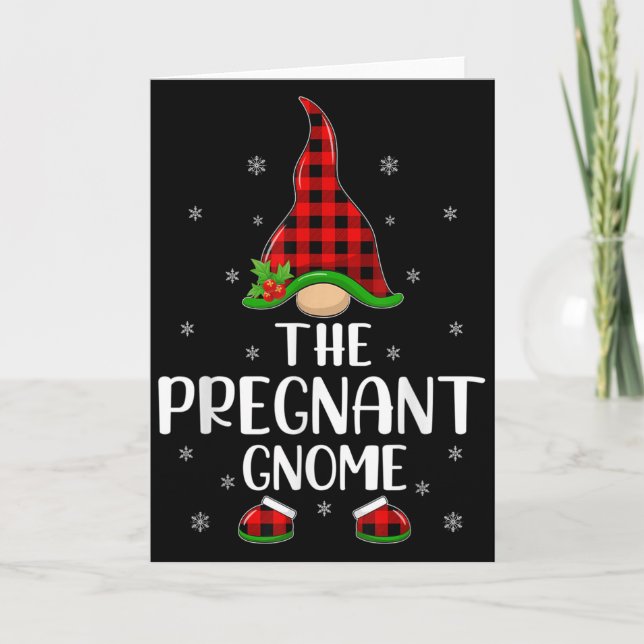 Tarjeta Matching Family Buffalo Plaid The Pregnant Gnome C (Anverso)