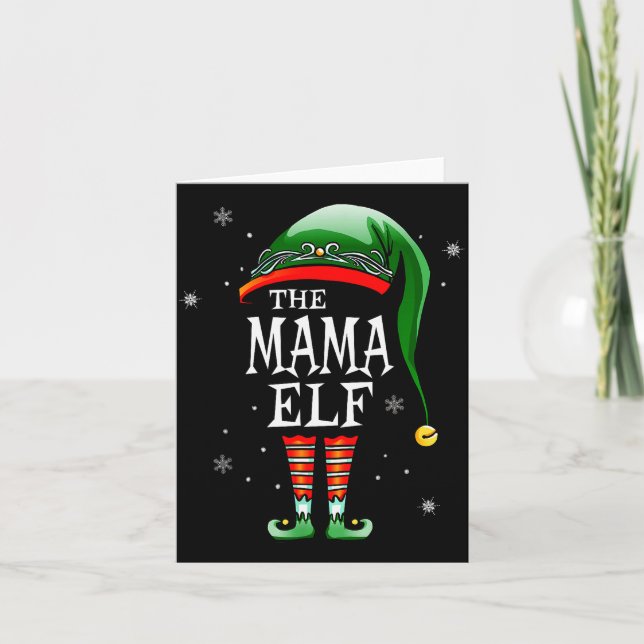 Tarjeta Matching Family Funny The Mama Elf Christmas  (Anverso)