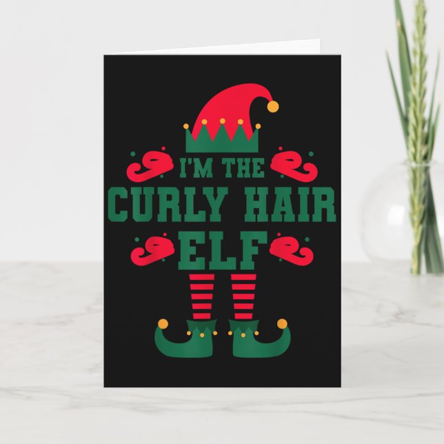 Tarjeta Matching Family I'm The Curly Hair Elf Christmas  (Anverso)