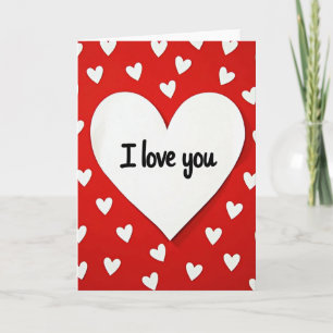 Tarjeta Mate con Patrón de Corazones 'Te Amo'