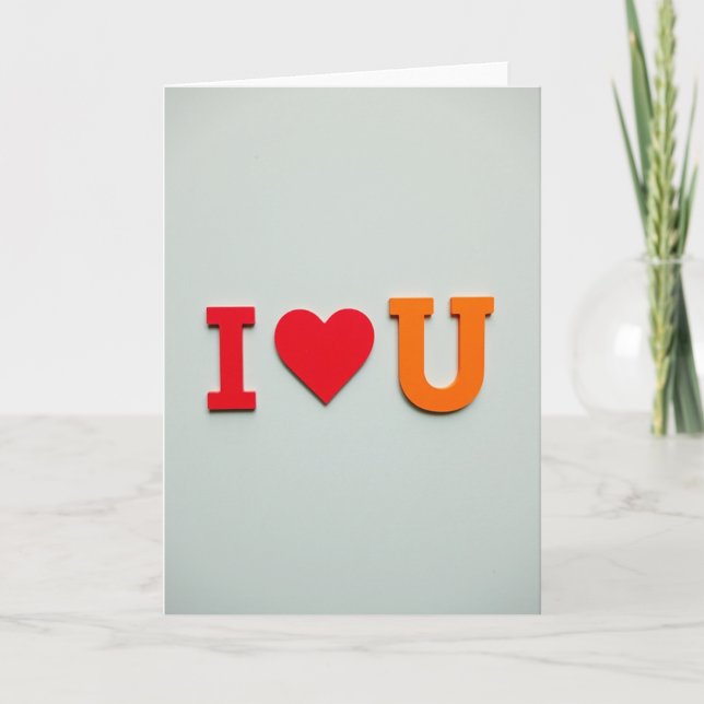 Tarjeta Mate de Amor con Letras en Bloque Romántic (Anverso)