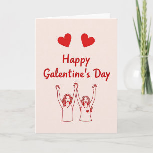 Tarjeta Mate de Día de Galentines Corazones