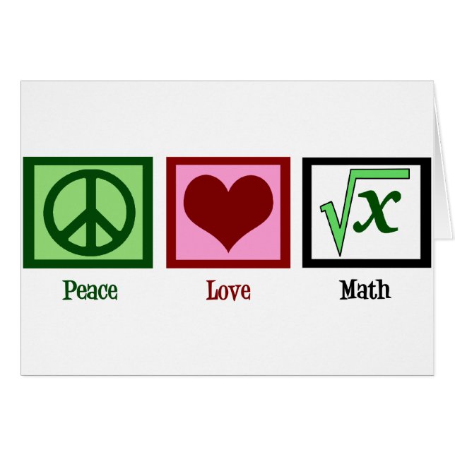 Tarjeta matemática de amor por la paz (Anverso (Horizontal))