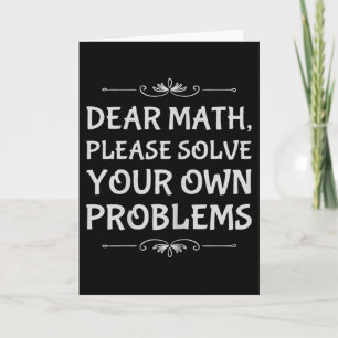 Tarjeta Matemáticas Divertidas Pre-adolescente Querida Mat