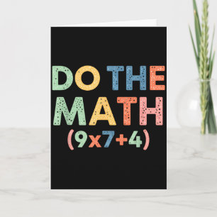 Tarjeta Matemáticas Haz La Cuenta (9x7+4) Ecuación Diverti