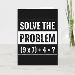 Tarjeta Matemáticas Resuelve El Problema (9 X 7) + 4 = _ M