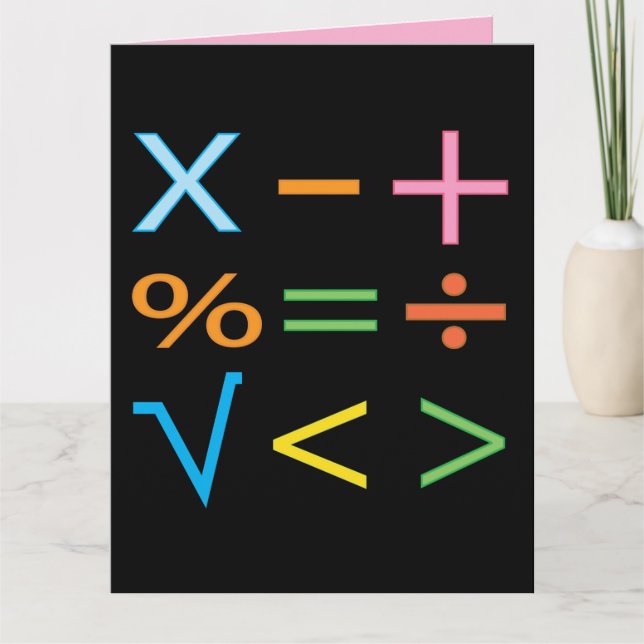 Tarjeta Matemáticas Símbolo matemático Matemáticas  (Anverso)